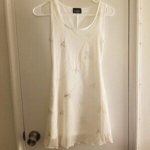 Diamond's USA Mesh Lined White Summer Butterfly Dress: Size XS